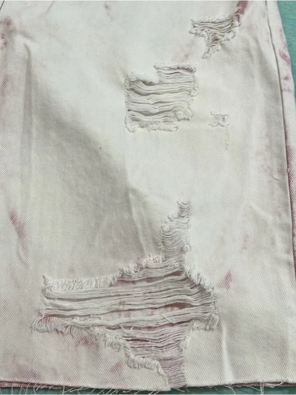 NWT We The Free By Free People Pink Distressed Bermuda Denim Cotton Shorts Sz 31